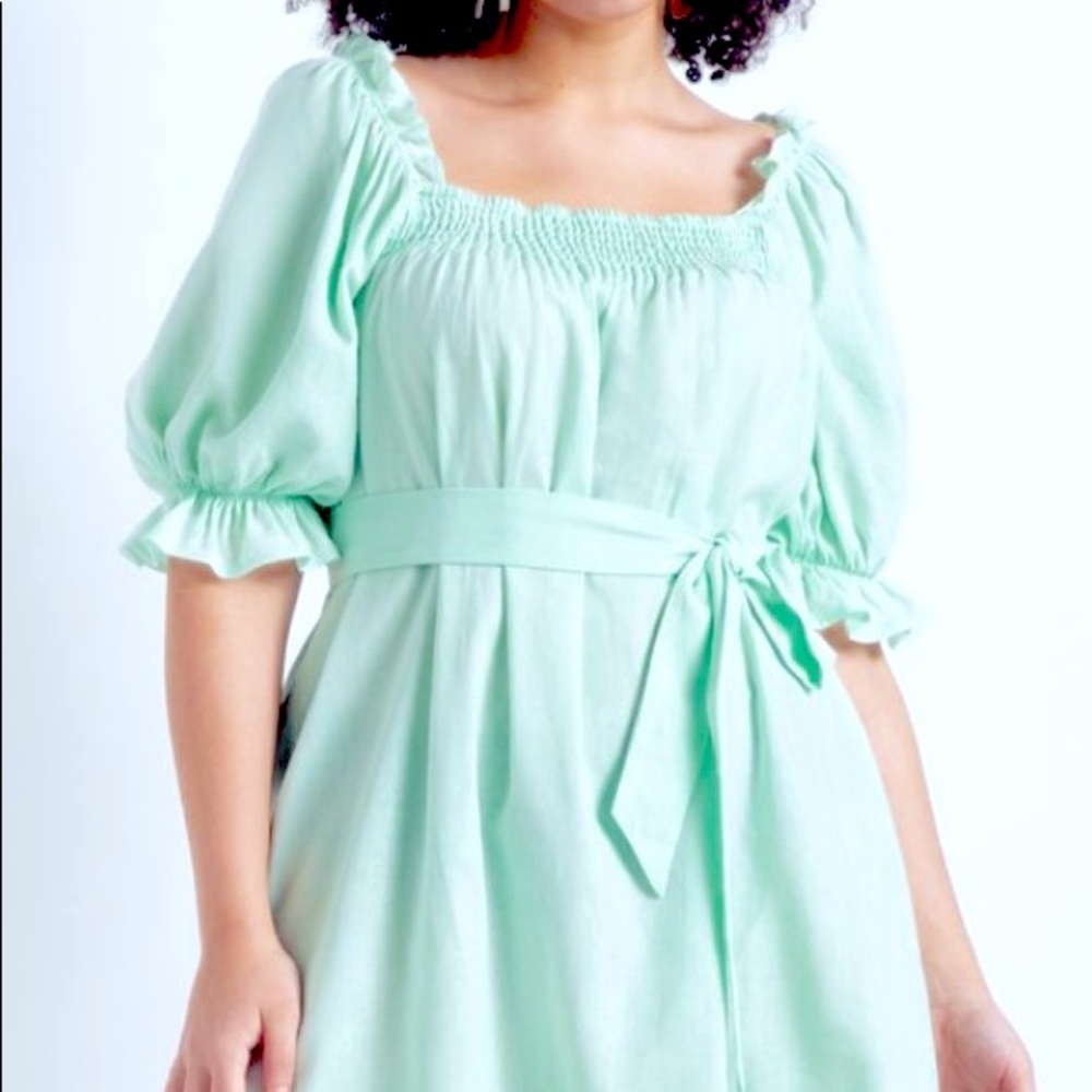 Smocked Front Mini Day Dress
